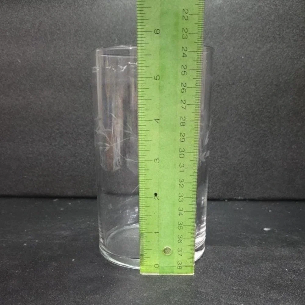 Princess House Heritage Vase, Etched‎ Floral Clear Glass, Vintage Flower Vessel